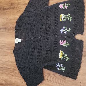 Crochet top with flowers size xl